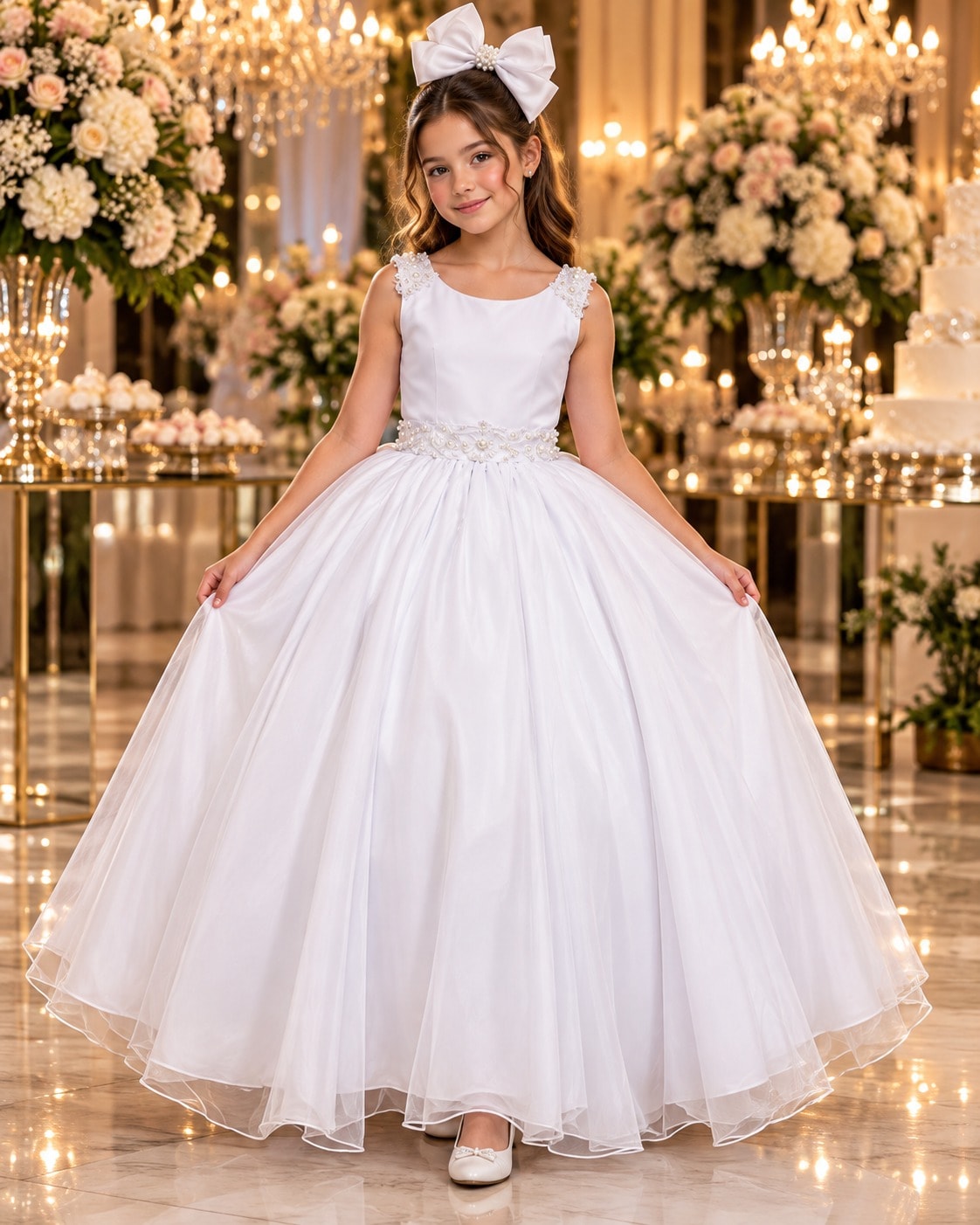 Vestido Bella Child Longo Manuela Branco