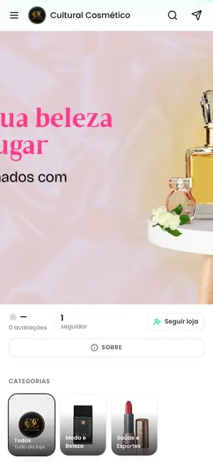 Loja Cultural Cosmético aberta no celular