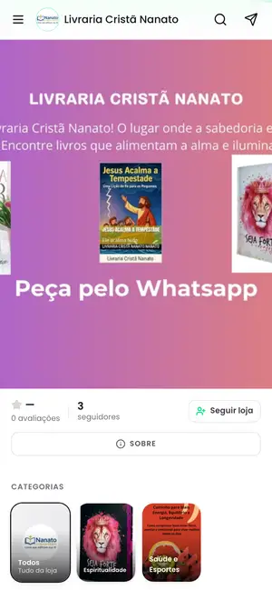 Loja Livraria Cristã Nanato aberta no celular