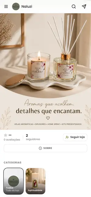 Loja Naluzi aberta no celular