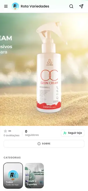 Loja Rota Variedades aberta no celular